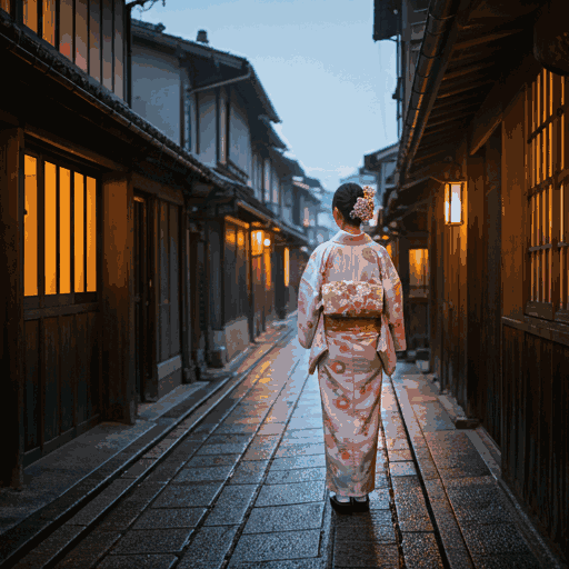 京都晨光里的和服私语
